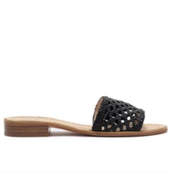 kate spade Shoes - Kate Spade Berlin Woven Slop-on Flat Sandal Size 8 Black